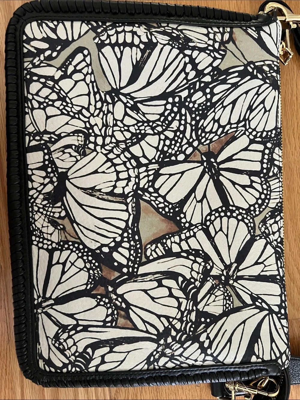 Aimee Kestenburg Black and White Butterfly Print Crossbody Bag